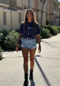 Graphic Tee and Denim Shorts