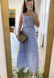 Striped Dress with Sneakers