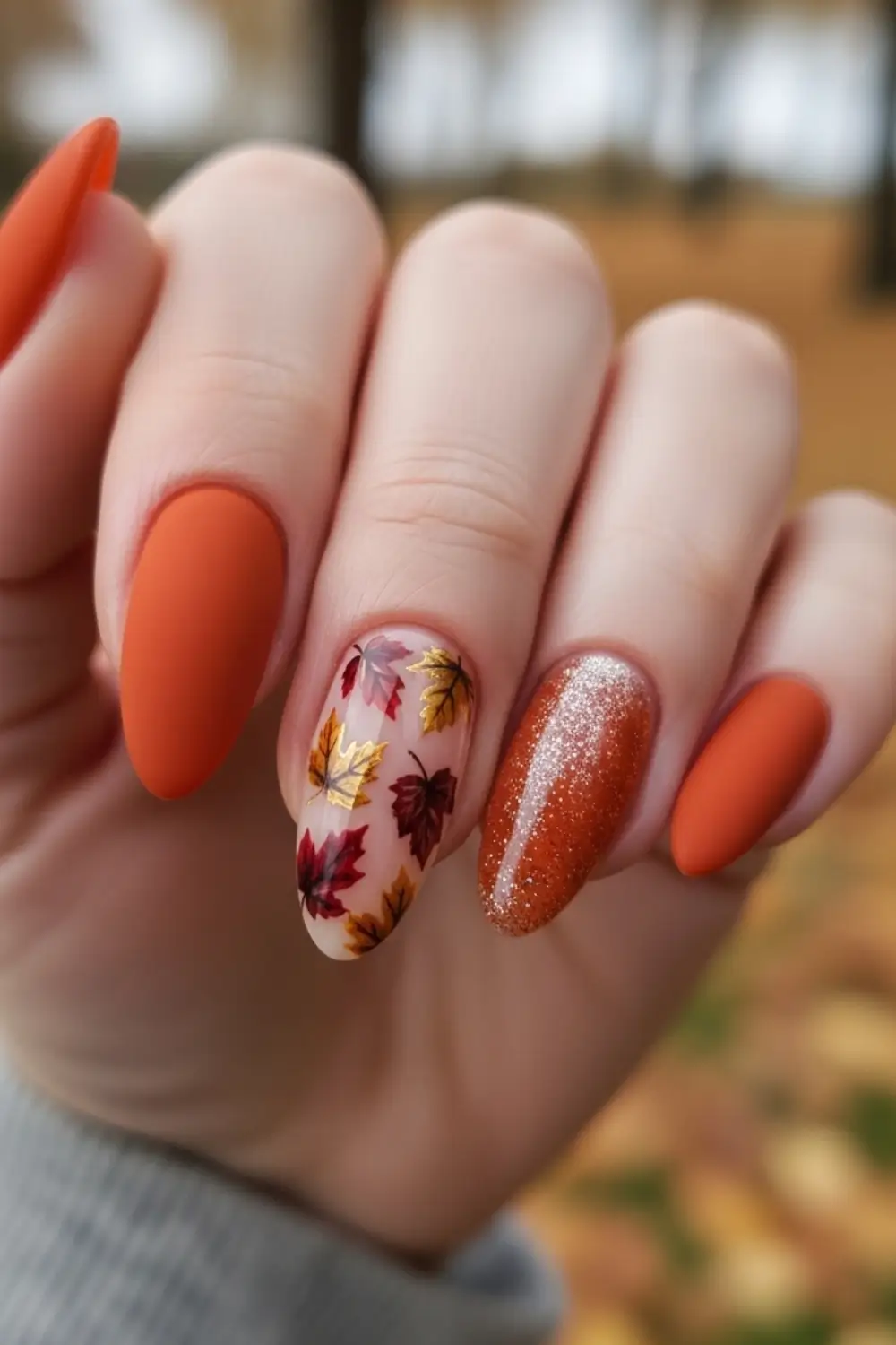 Burnt Orange Autumn Nail