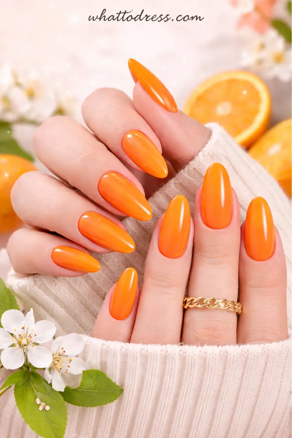 Classic Glossy Orange Nail