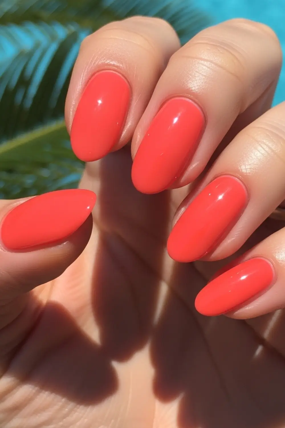 Coral Orange Summer Nail