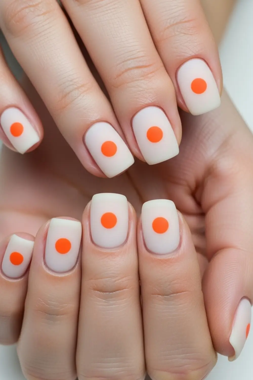 Minimalist Orange Dot Nail