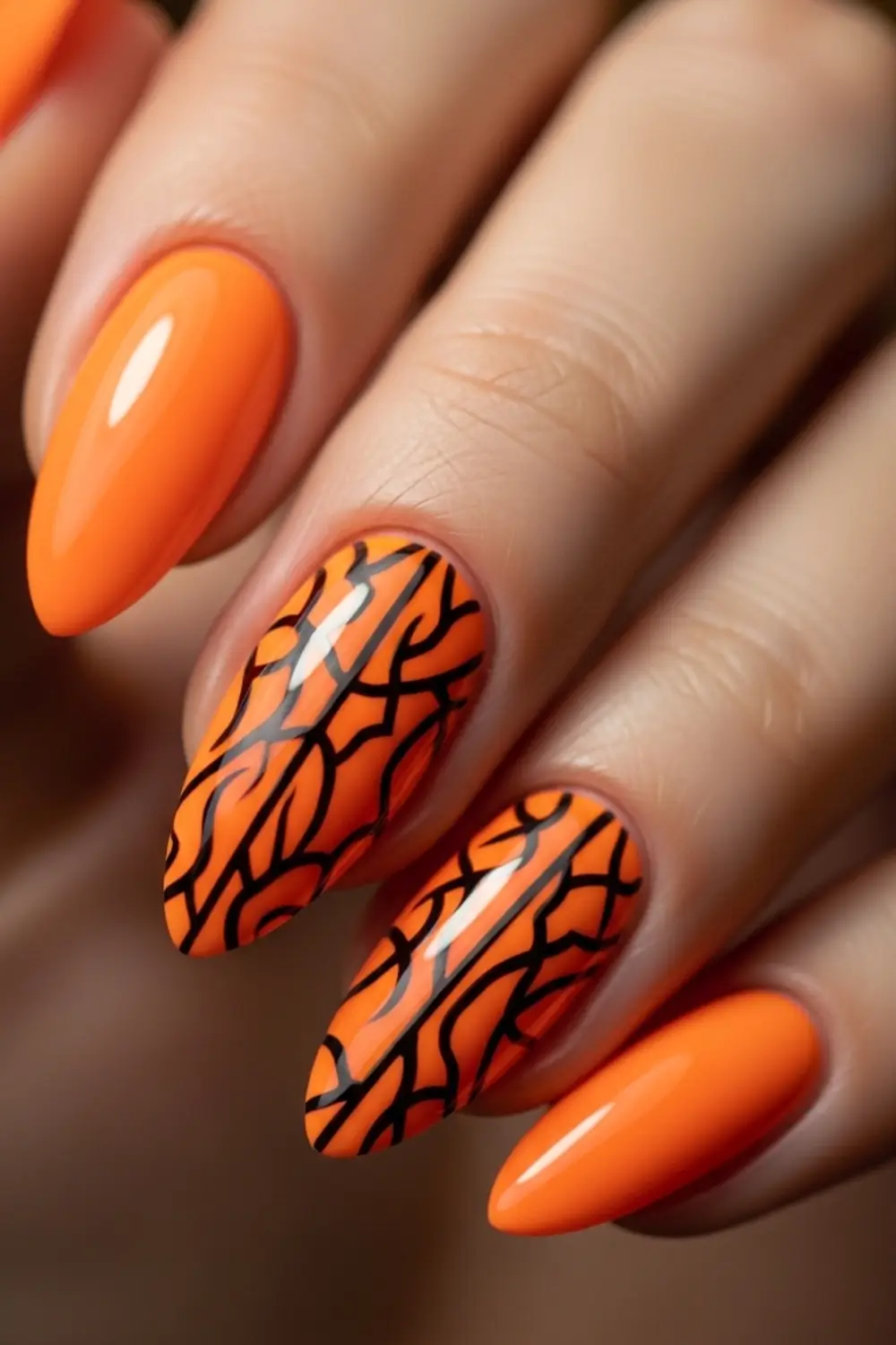 Neon Orange Statement Nail
