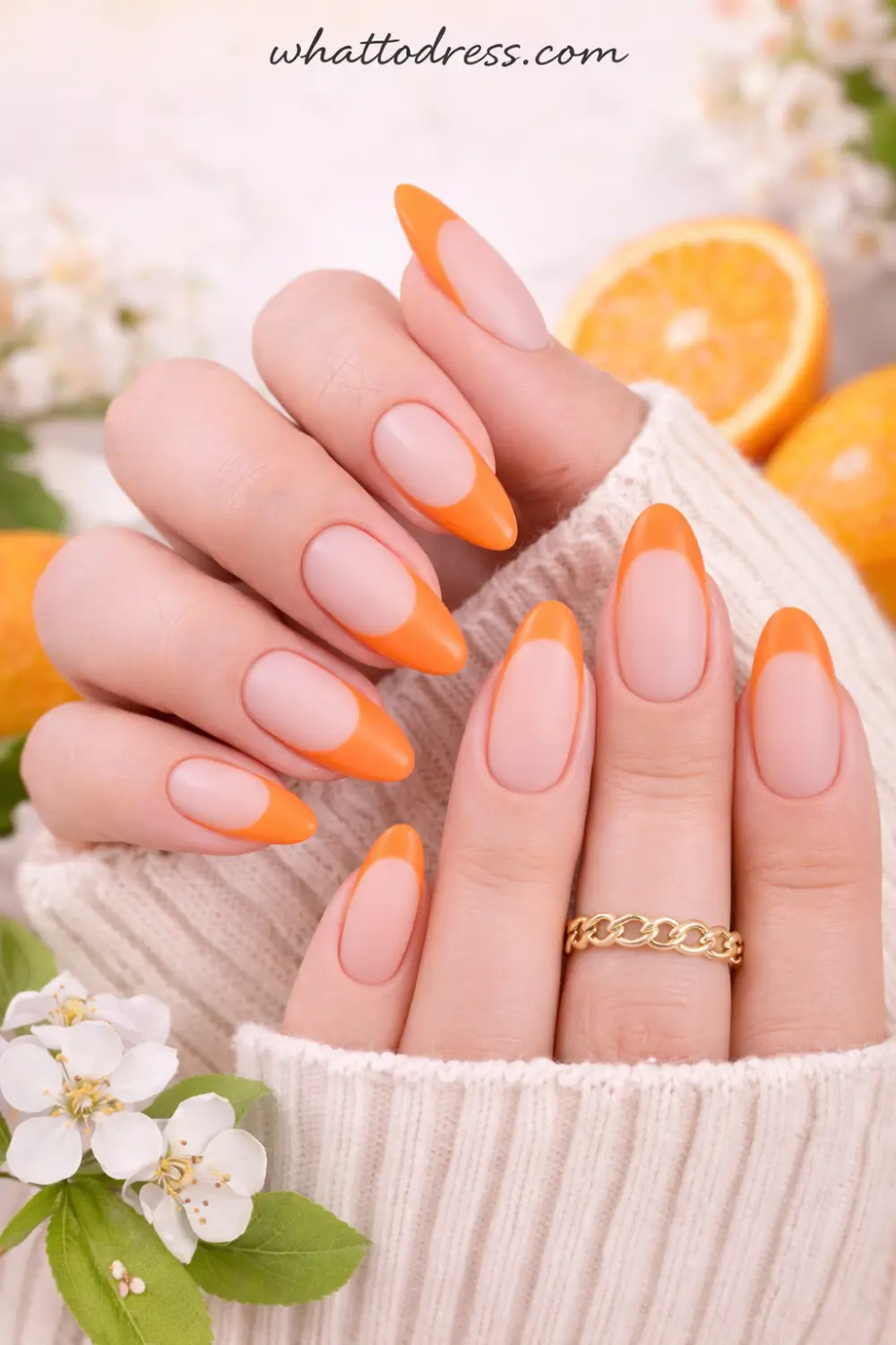Orange French Tip Nail