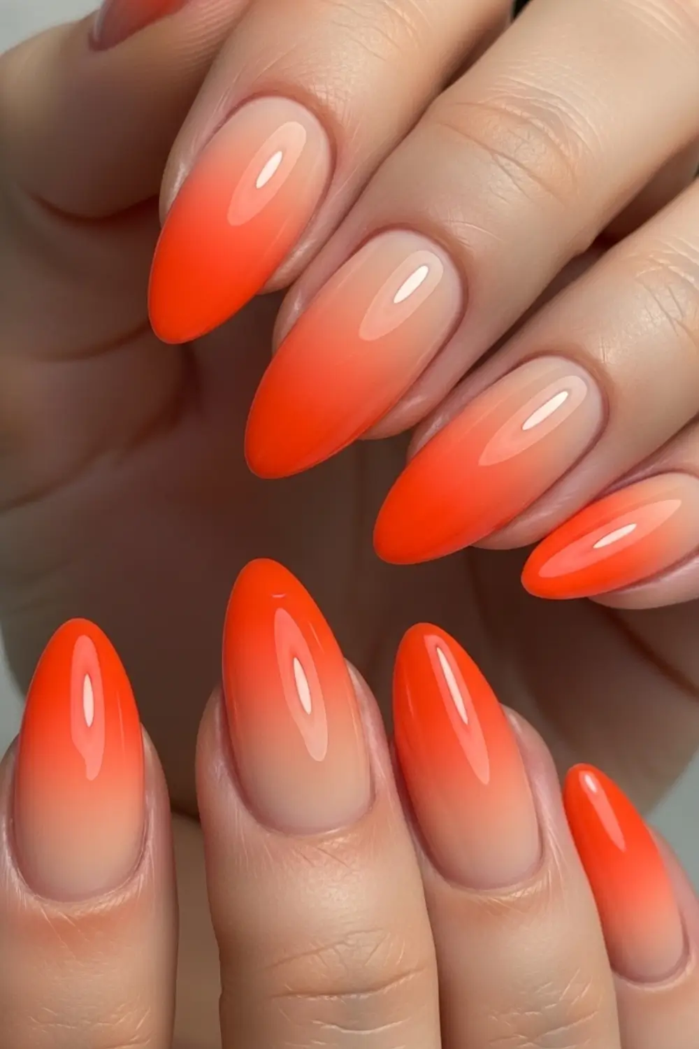 Orange Gradient Nail
