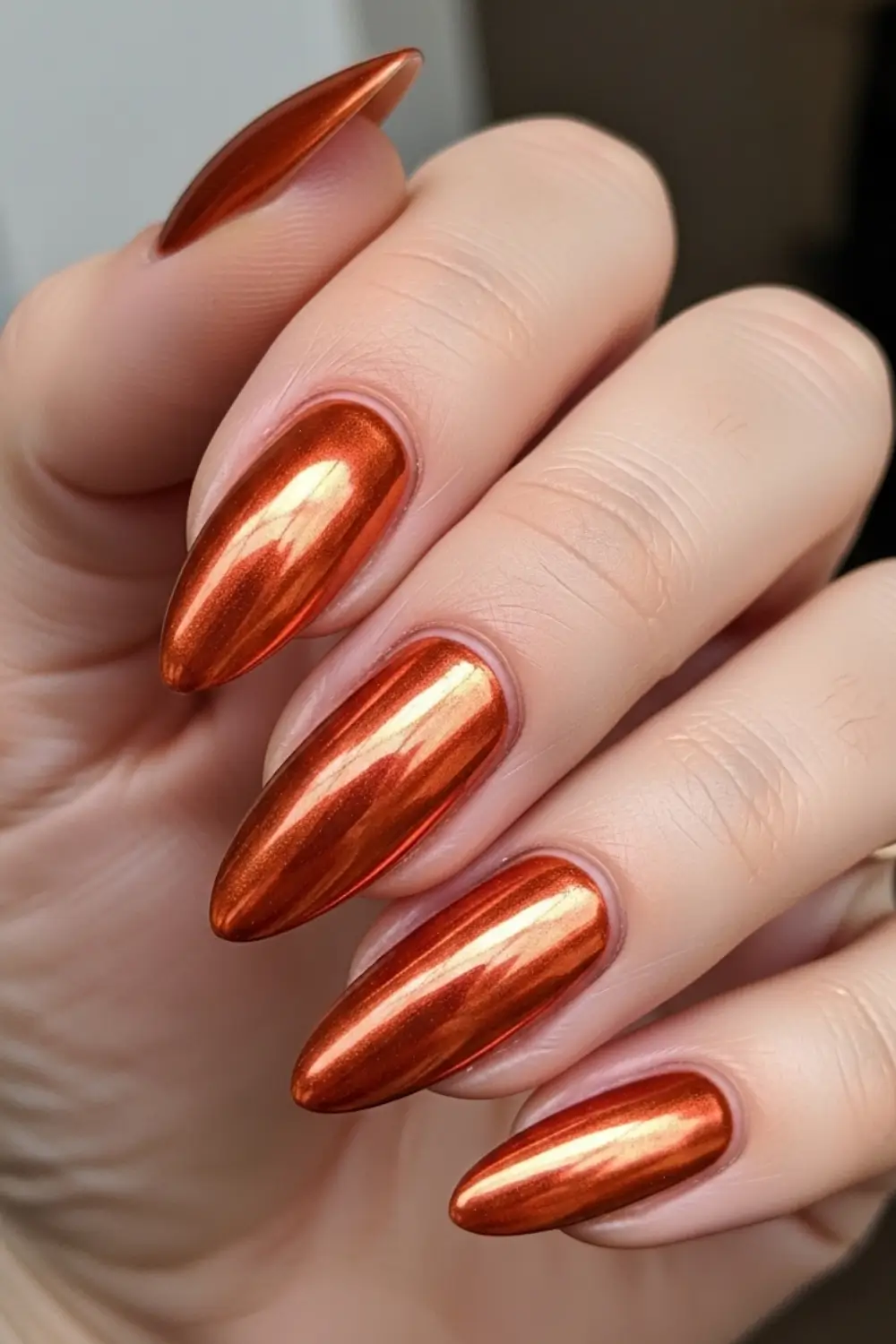Orange Metallic Nail