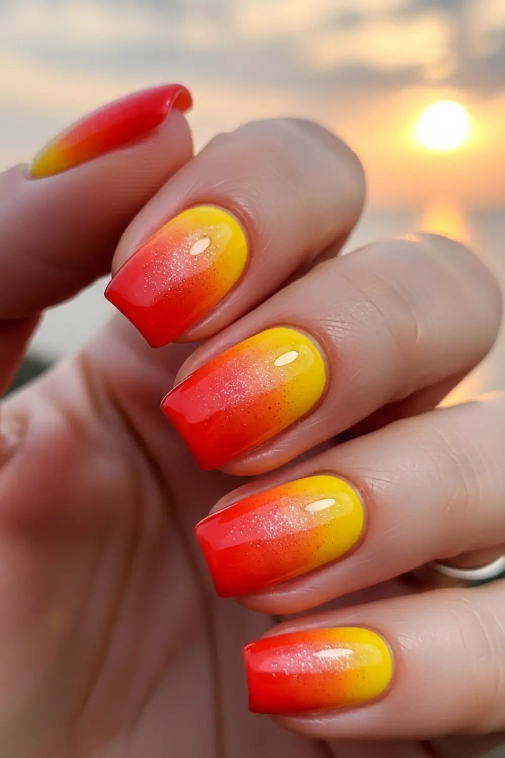 Sunset Inspired Orange Nail
