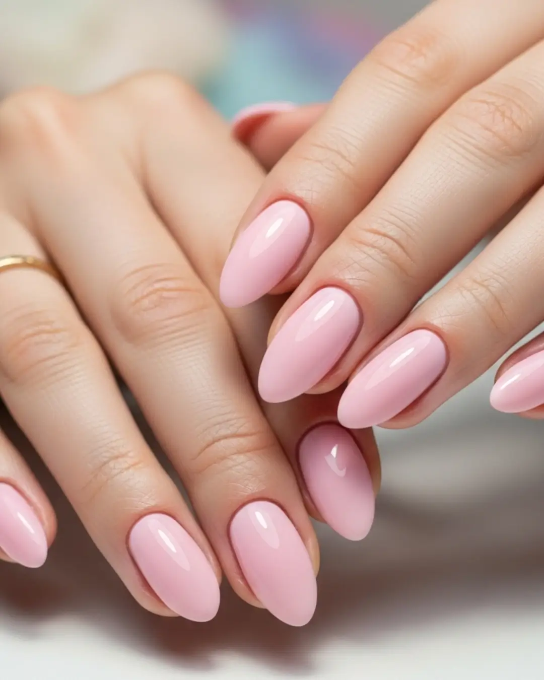 Baby Pink Almond Nails