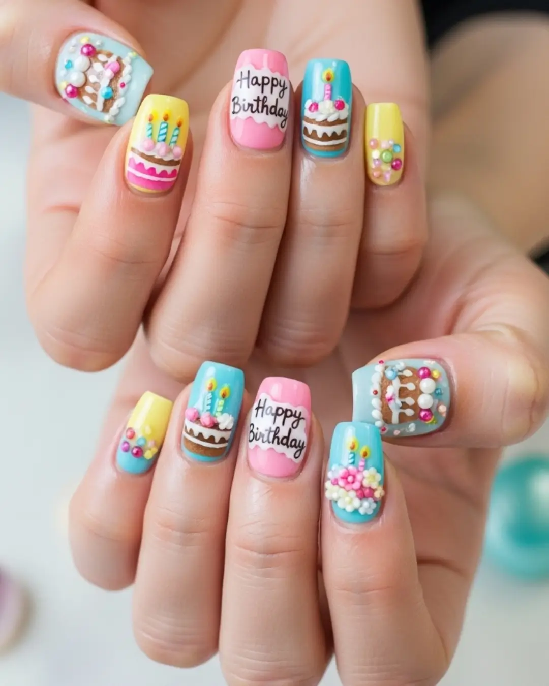 Birthday Cake Nail Art