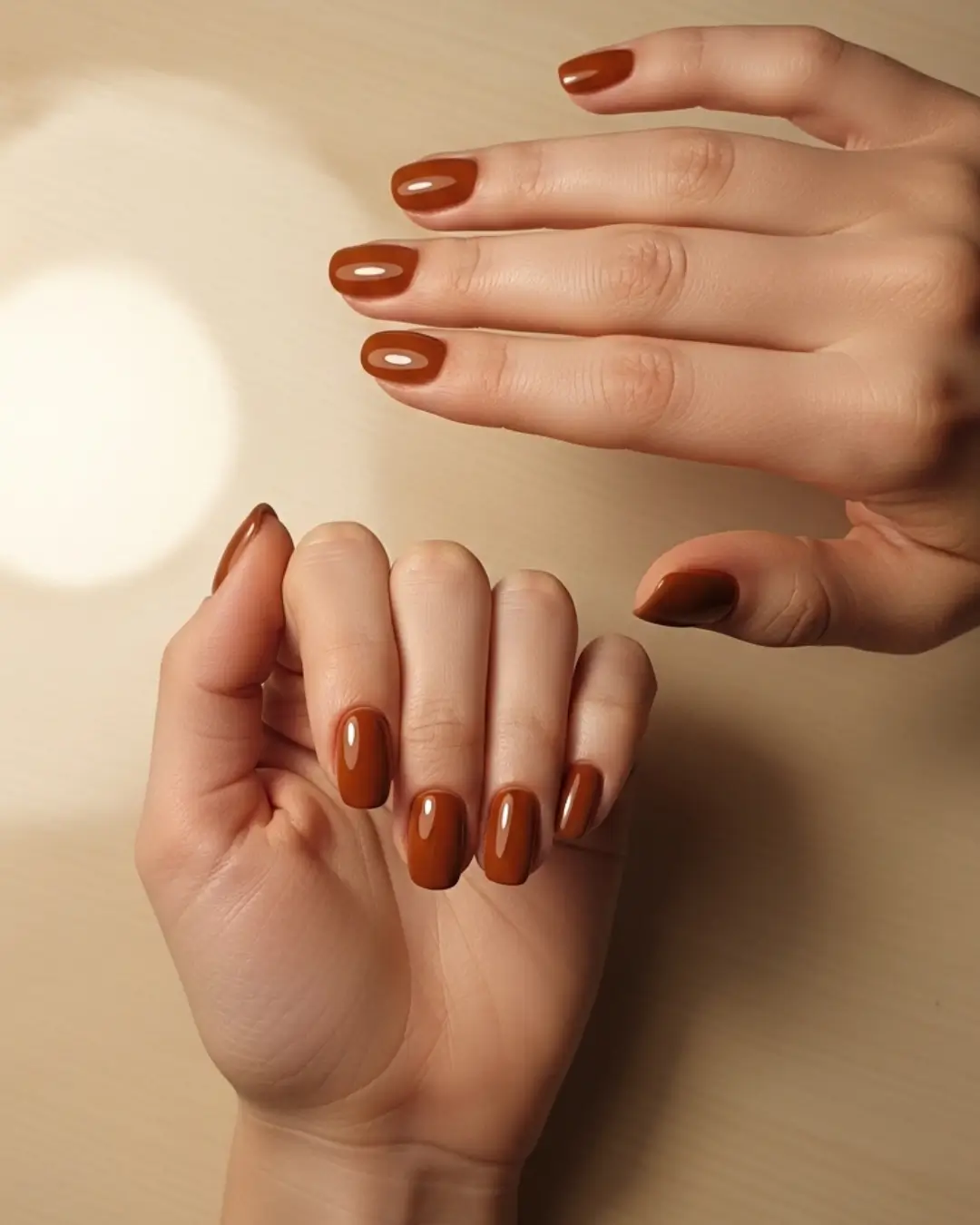 Caramel Brown Nails
