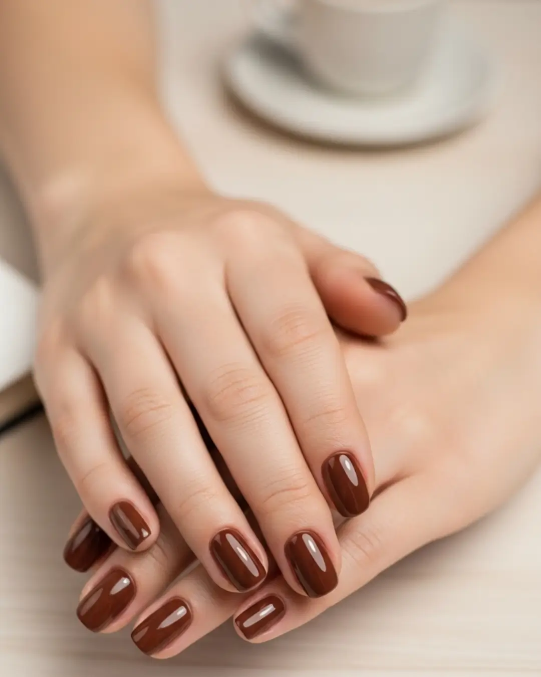 Classic Chocolate Brown Nails