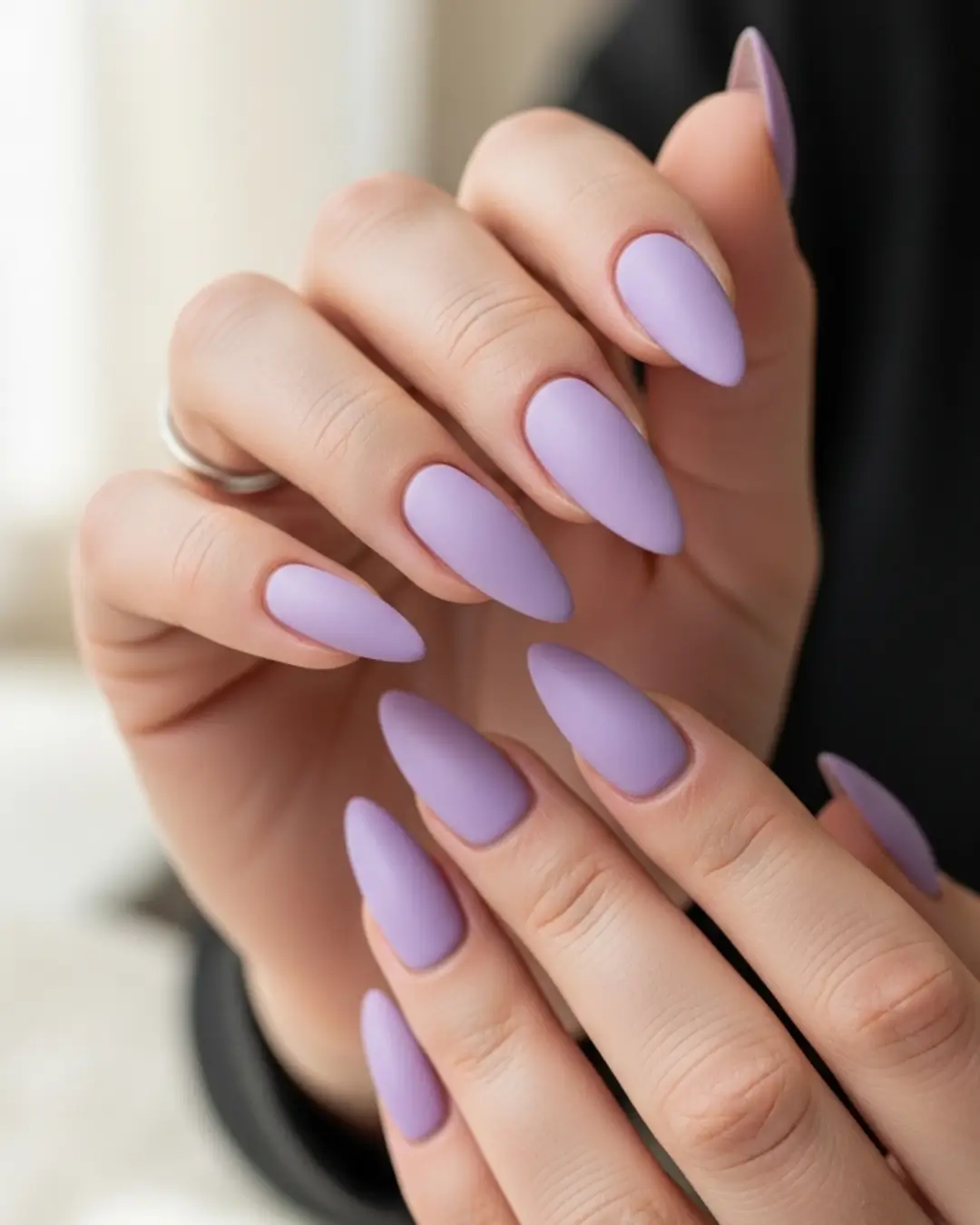 Lavender Long Almond Nails
