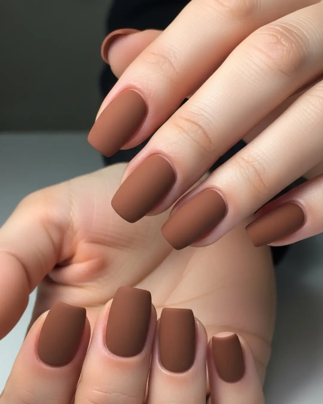 Matte Brown Nails