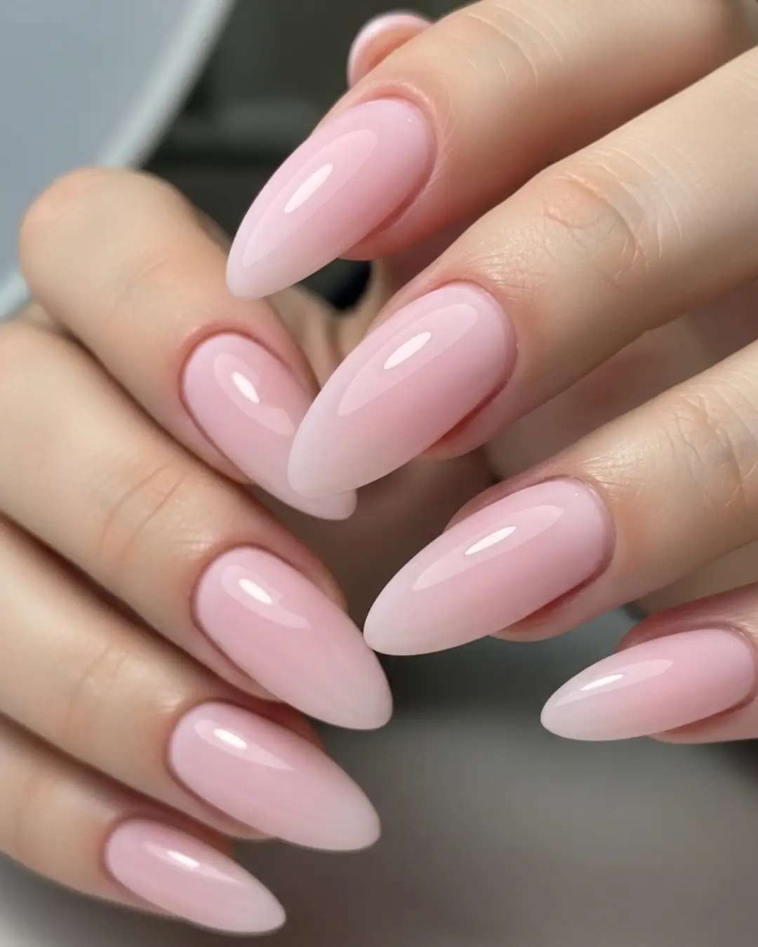 Milky Pink Almond Nails