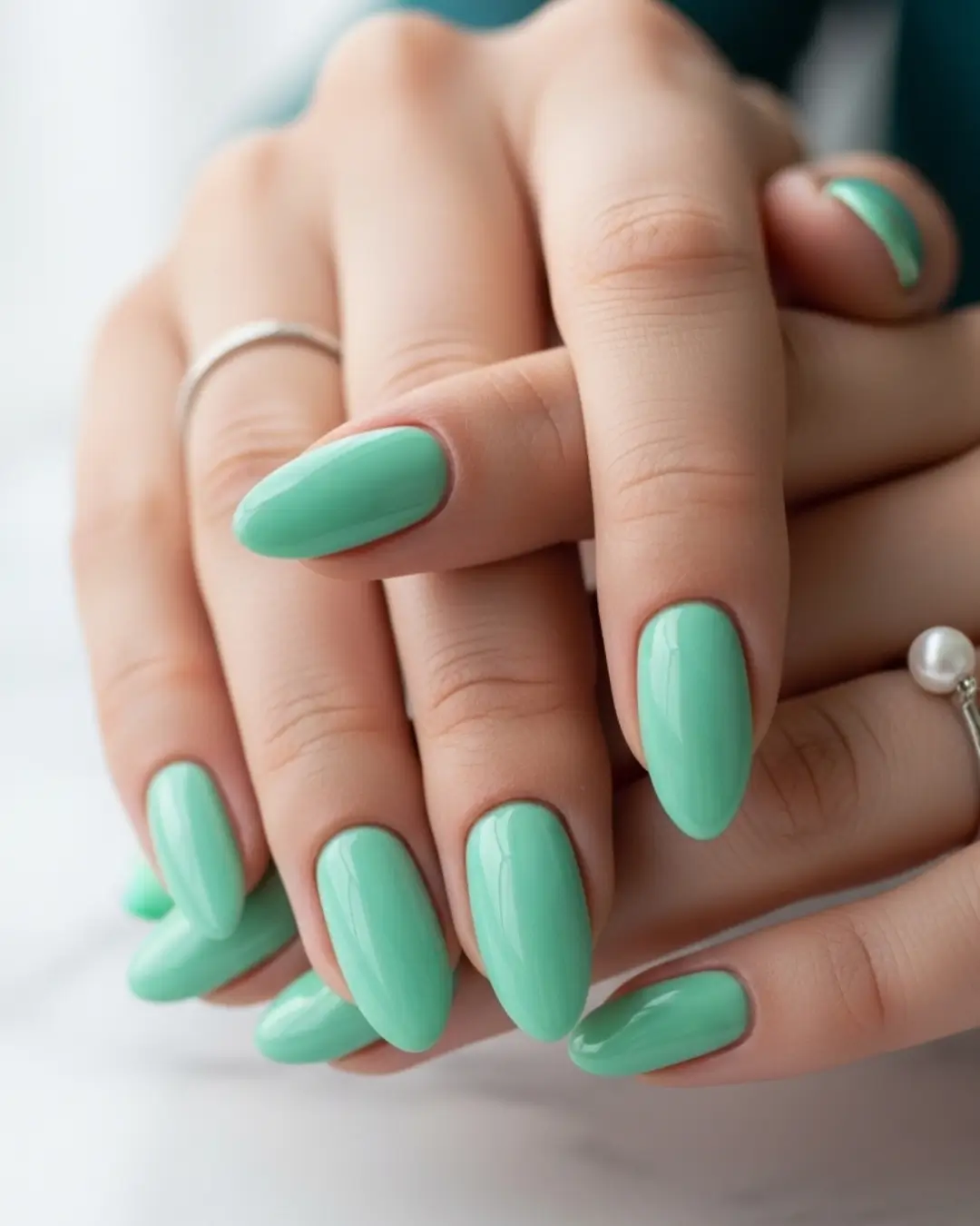 Mint Green Nails