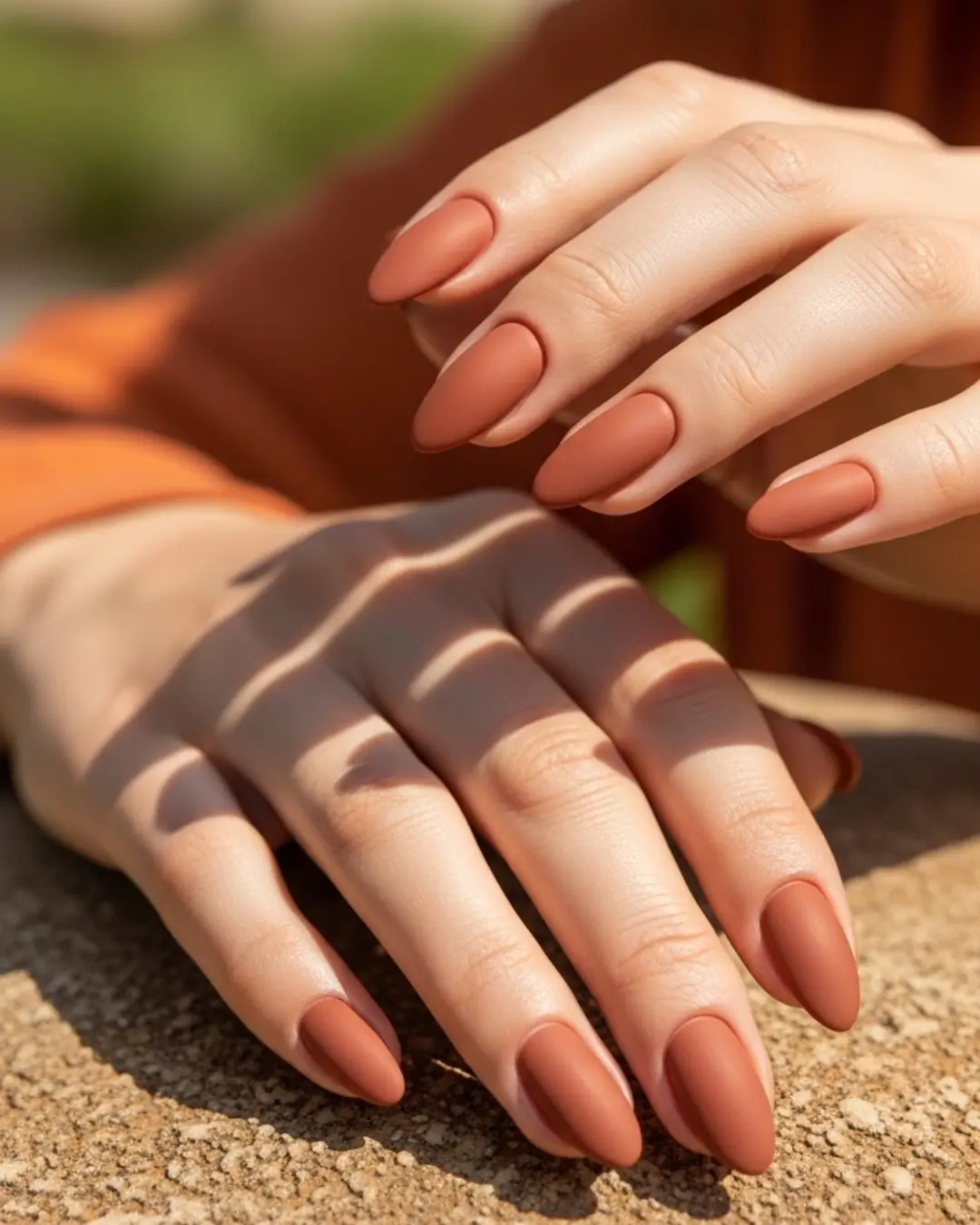 Terracotta Brown Nails