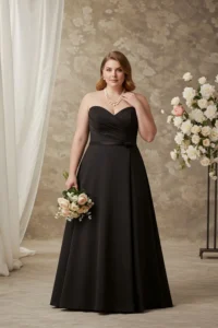  Plus Size Black Wedding Dress