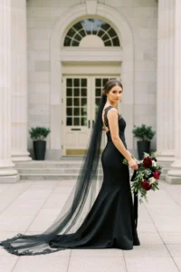Bride Black Wedding Dress
