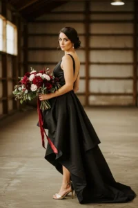 Black High-Low Wedding Dress