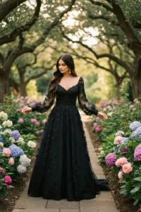 Black Lace Wedding Dress
