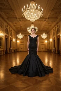 Black Mermaid Wedding Dress