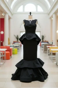 Black Peplum Wedding Dress