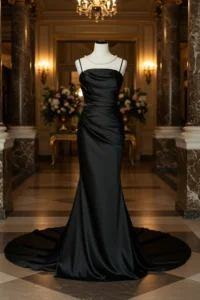 Black Satin Wedding Dress