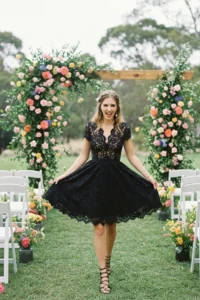 Black Short Wedding Dress