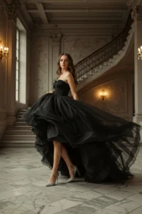 Black Tulle Wedding Dress
