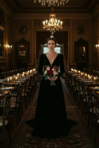 Black Velvet Wedding Dress