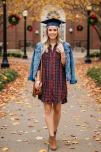 Trendy Plaid Shirt Dress