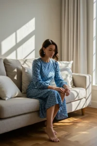 Blue Polka Dot Dress for an Effortless Look