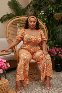 Bold Floral Two-Piece Set
