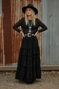 Bold & Elegant in a Black Cowgirl Outfit