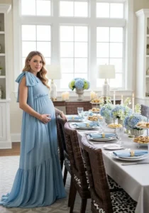 Maternity Shoot at a Beautifully Set Table