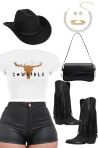 Modern Cowgirl Energy in Black and White
