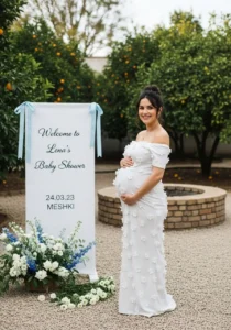 Outdoor Maternity Photoshoot with Baby Shower Theme