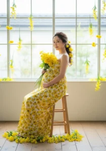 Yellow Floral Maternity Photoshoot