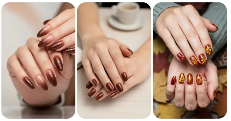 Brown Nails Ideas Including Chrome and Fall Looks