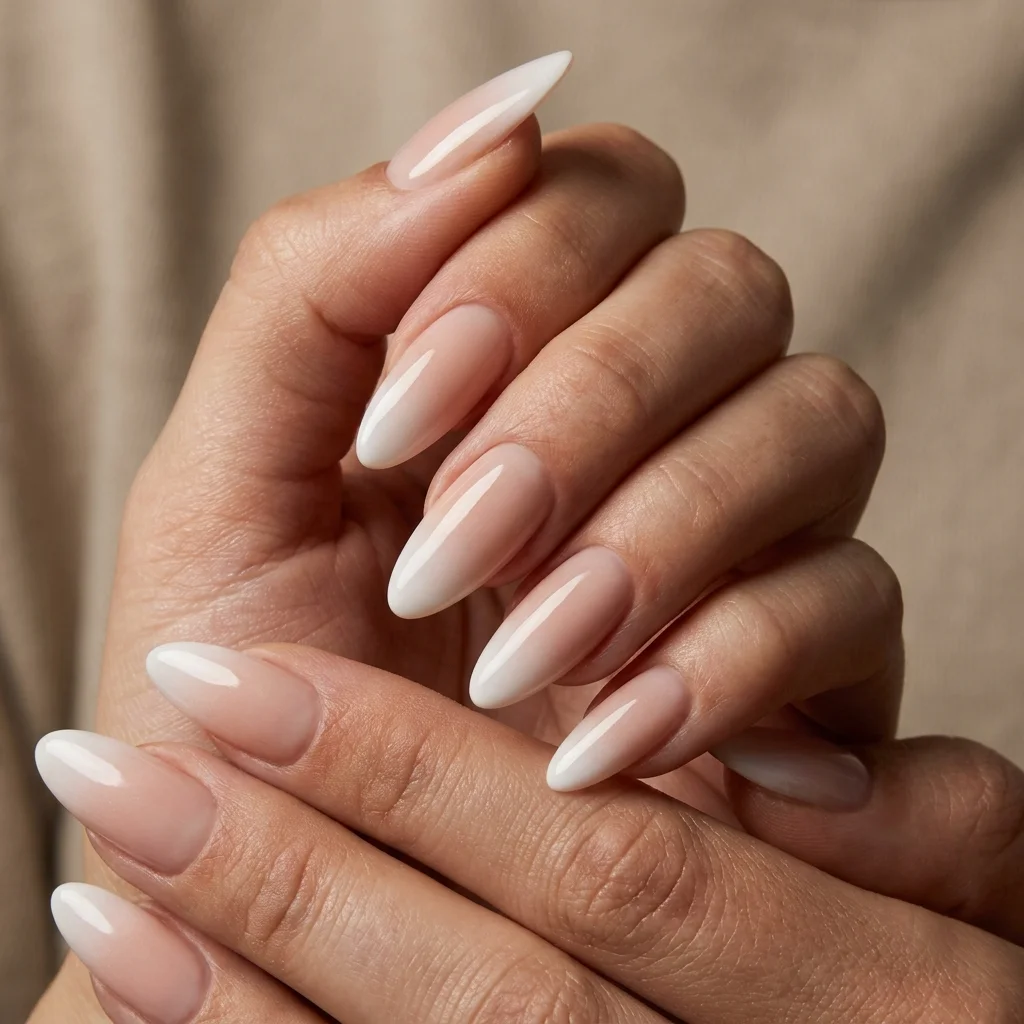 Ombre French Tip Almond Nails